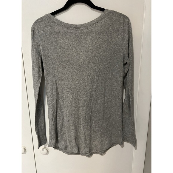Bobi Los Angeles V-Neck Pullover Long Sleeve Heather Gray Top Size XS Pocket - Picture 5 of 5
